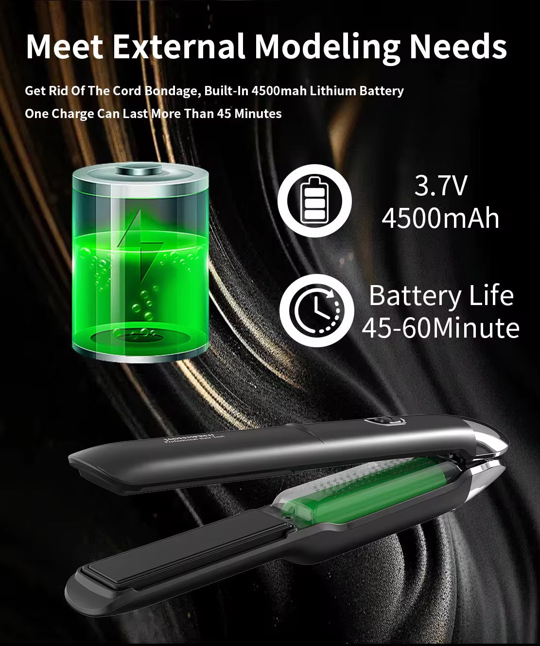 Vynova Cordless Hair Straightener - Portable, Powerful & USB-C Rechargeable